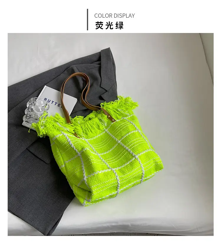 Bright Green Embroidered Shoulder Bag for Women — feature 23