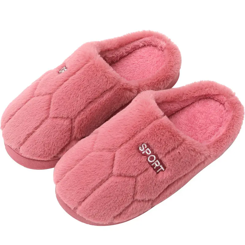 Cotton slippers women's winter home indoor home warm non-slip thick bottom couple new woolen slippers men's autumn and winter