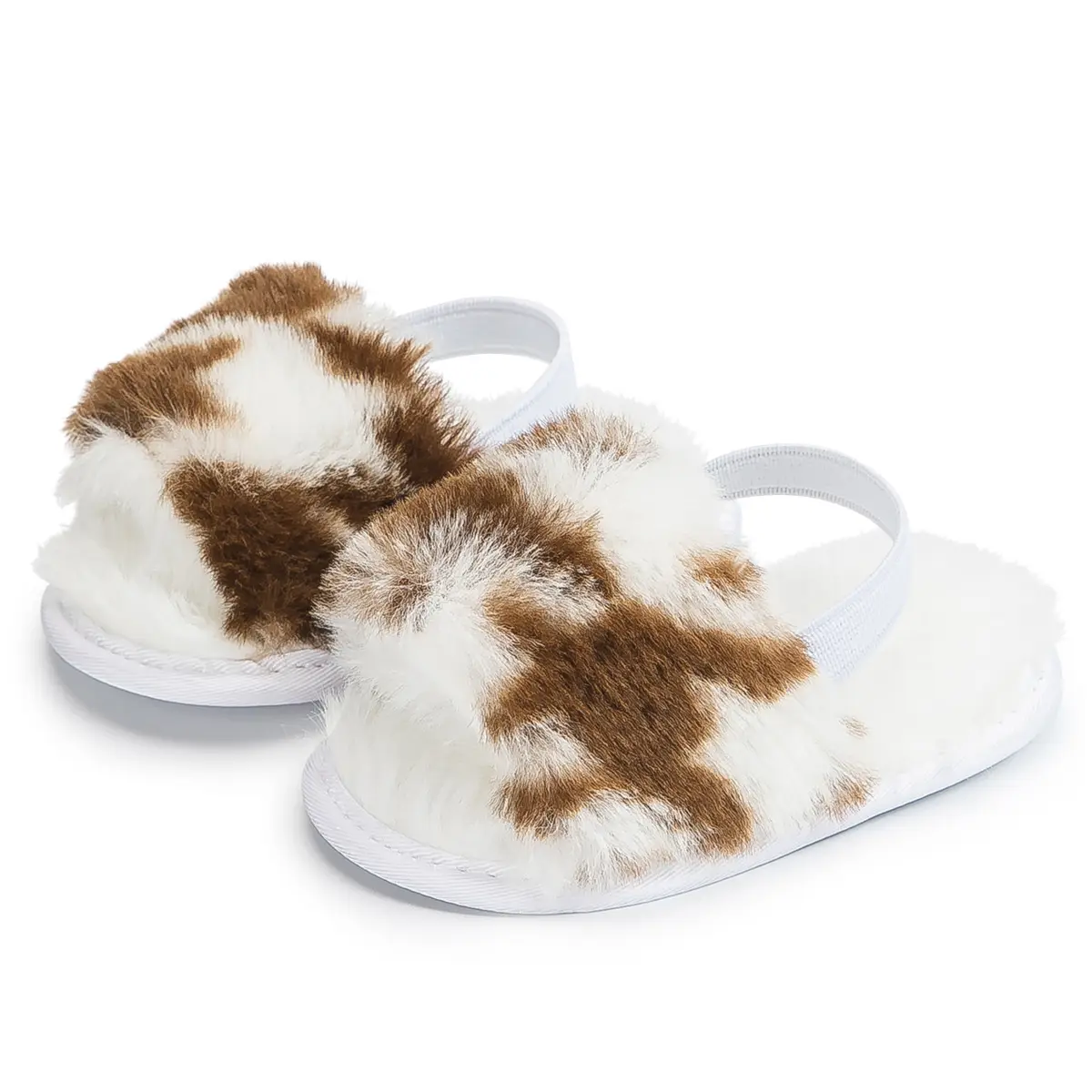 Furry Pink Toddler Slippers 0-1 Year Old