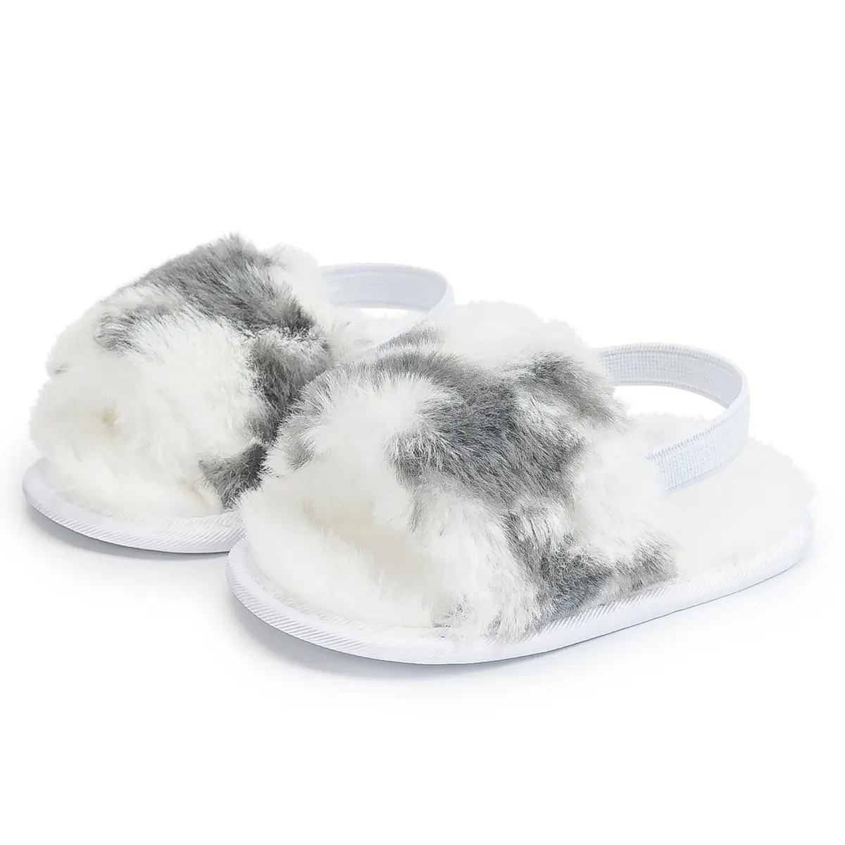 Furry Pink Toddler Slippers 0-1 Year Old