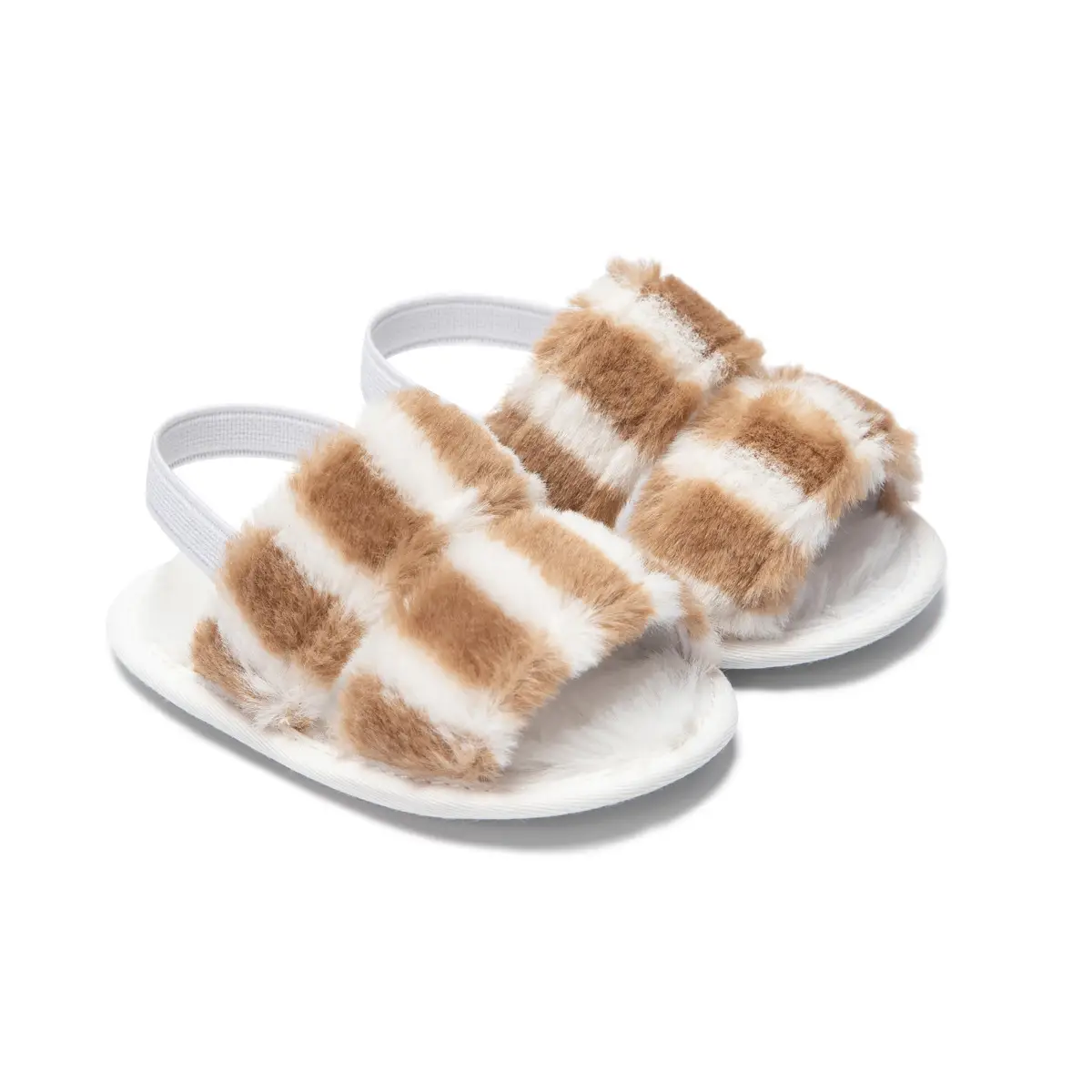 Furry Pink Toddler Slippers 0-1 Year Old
