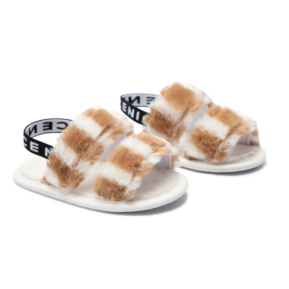 Furry Pink Toddler Slippers 0-1 Year Old