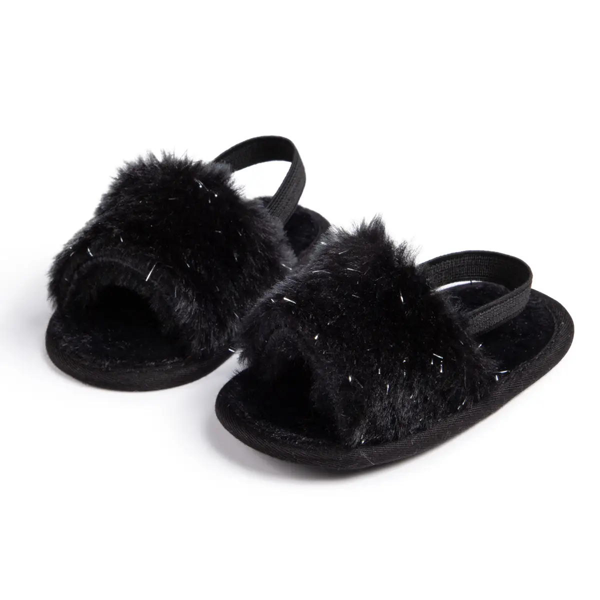 Furry Pink Toddler Slippers 0-1 Year Old