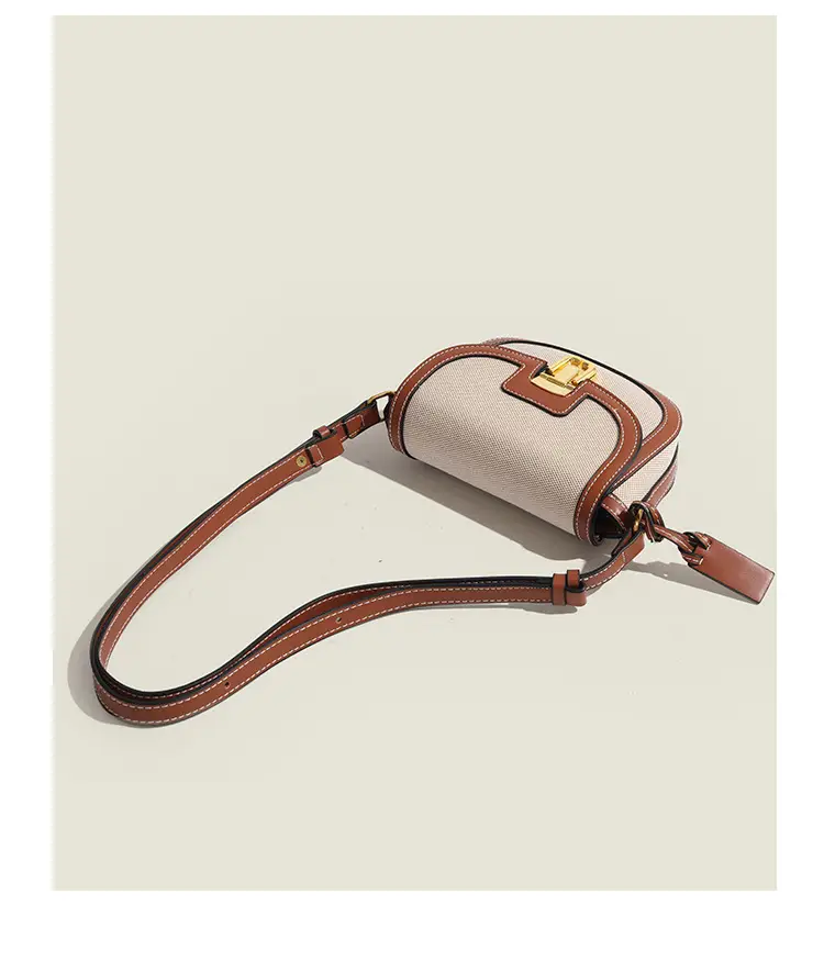 Women's Black White Woven Shoulder Bag with Gold Clasp — feature 8