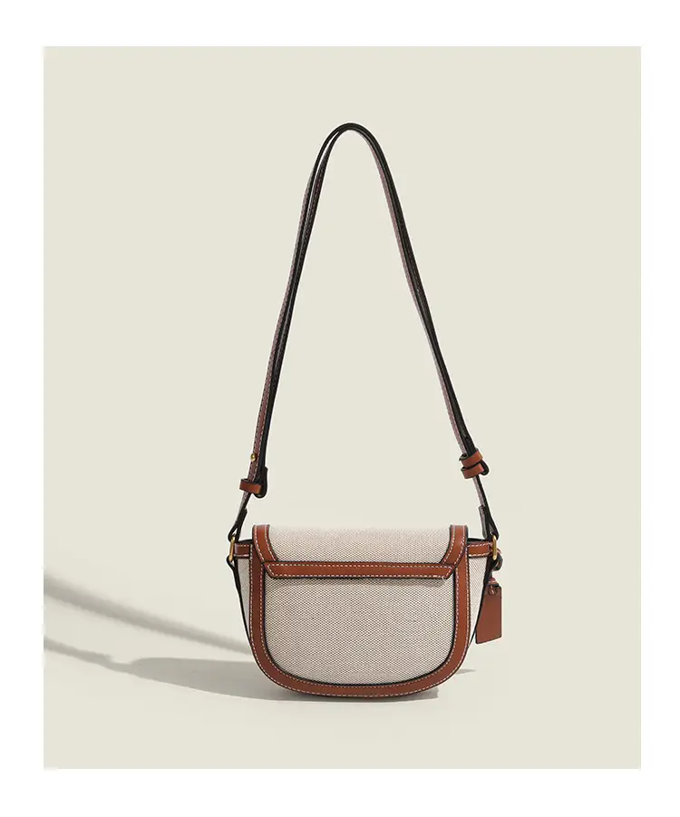 Women's Black White Woven Shoulder Bag with Gold Clasp — feature 9