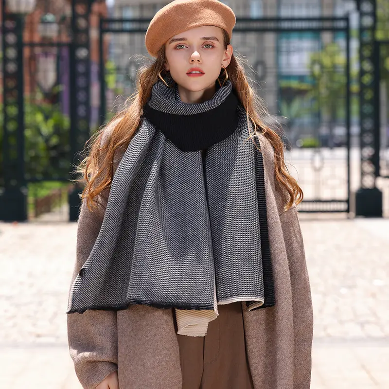 2025 New Double-sided Crumple Scarf Women's Winter High-end - Image 12