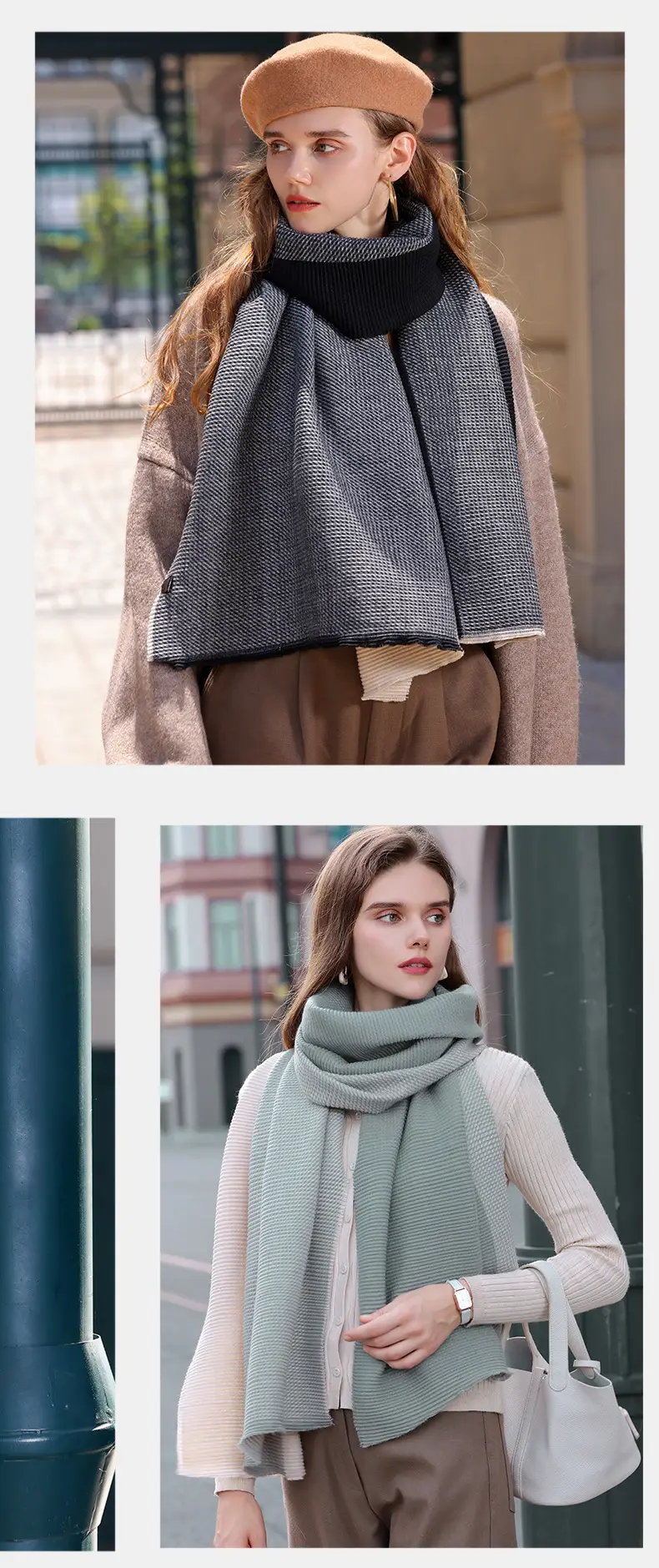 2025 New Double-sided Crumple Scarf Women's Winter High-end — feature 10