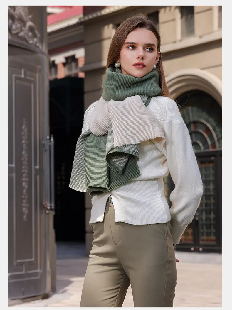 2025 New Double-sided Crumple Scarf Women's Winter High-end — feature 12