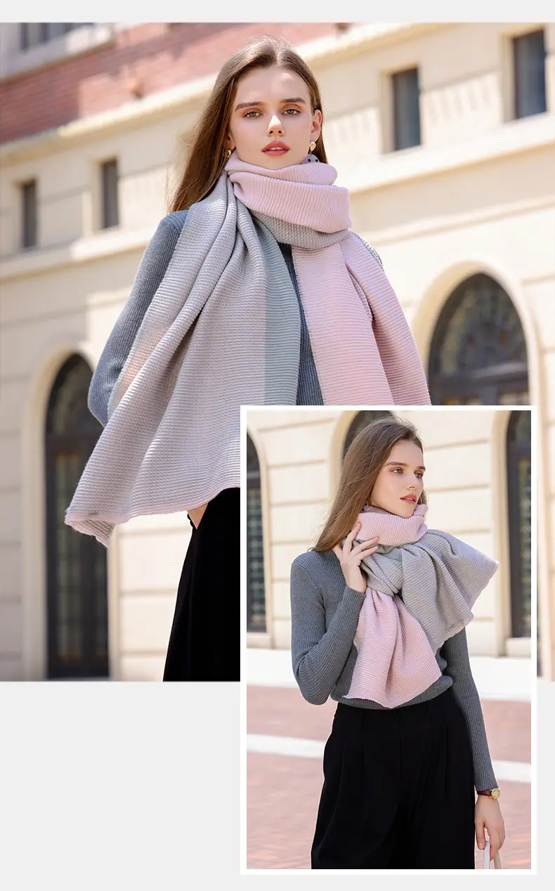 2025 New Double-sided Crumple Scarf Women's Winter High-end — feature 13