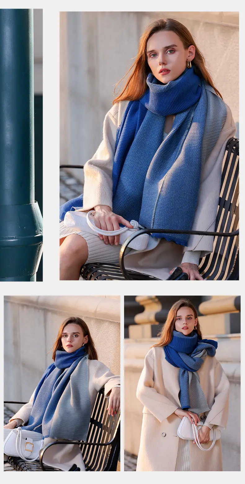 2025 New Double-sided Crumple Scarf Women's Winter High-end — feature 16