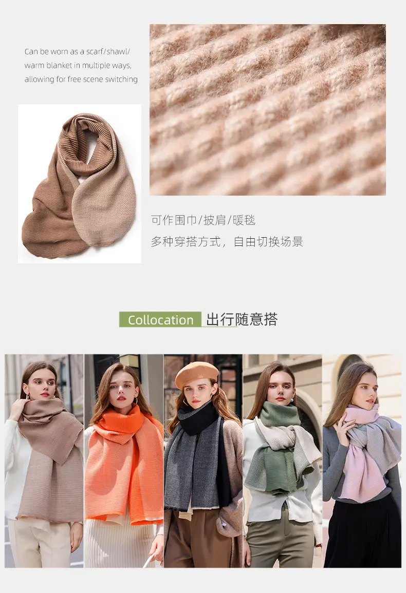 2025 New Double-sided Crumple Scarf Women's Winter High-end — feature 6