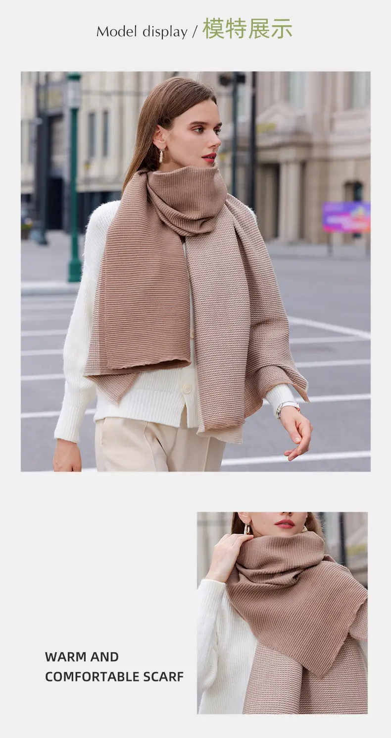 2025 New Double-sided Crumple Scarf Women's Winter High-end — feature 7