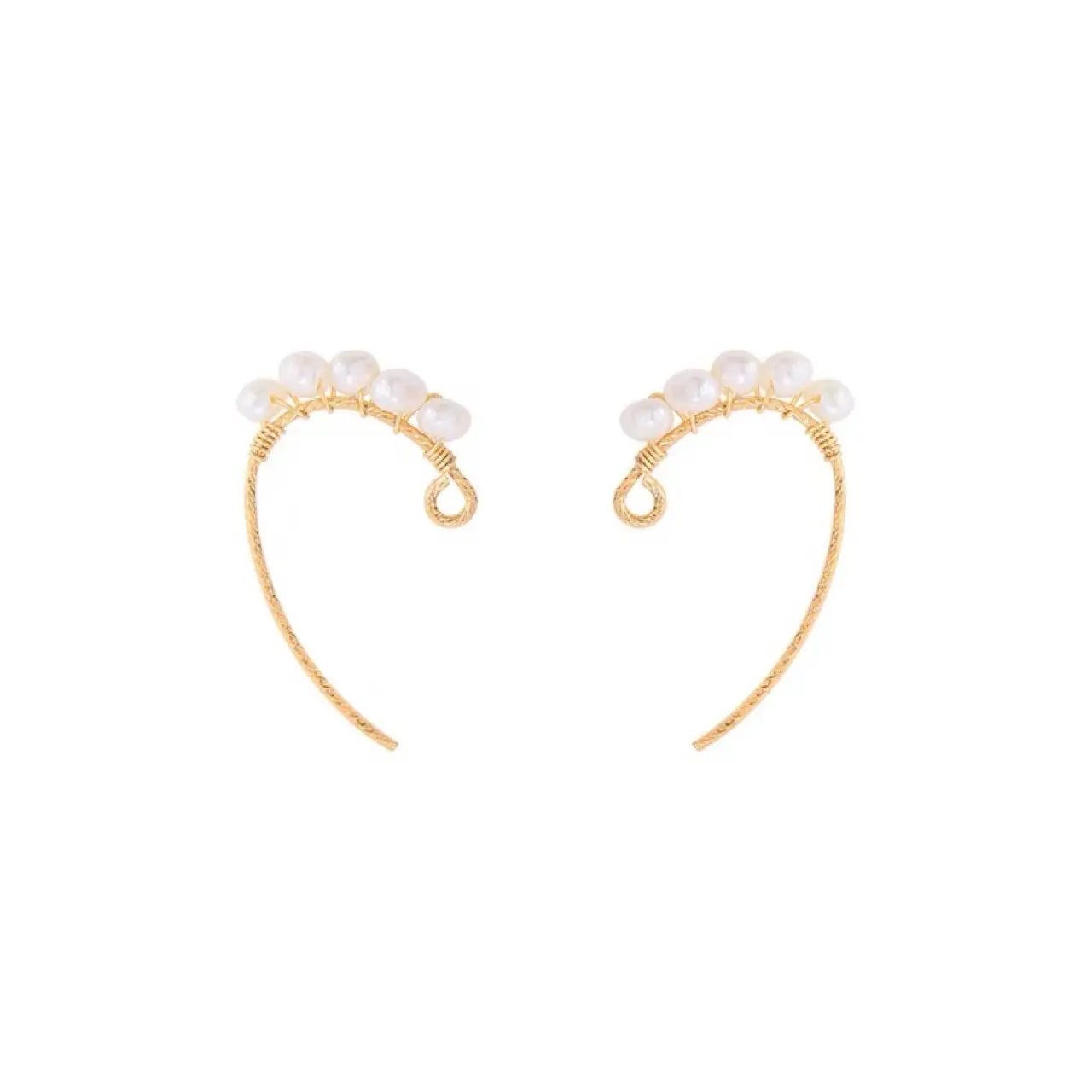14K Gold Pearl Earrings for Women Elegant All-Match