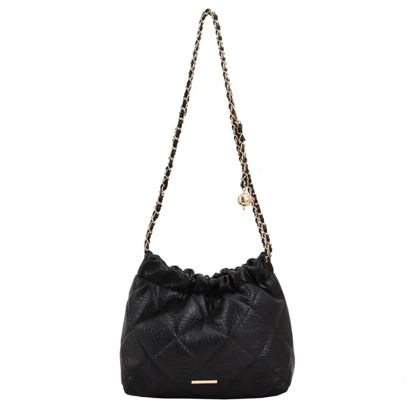 Women Rhombus Chain Shoulder Bag Cream 2023 - Image 9