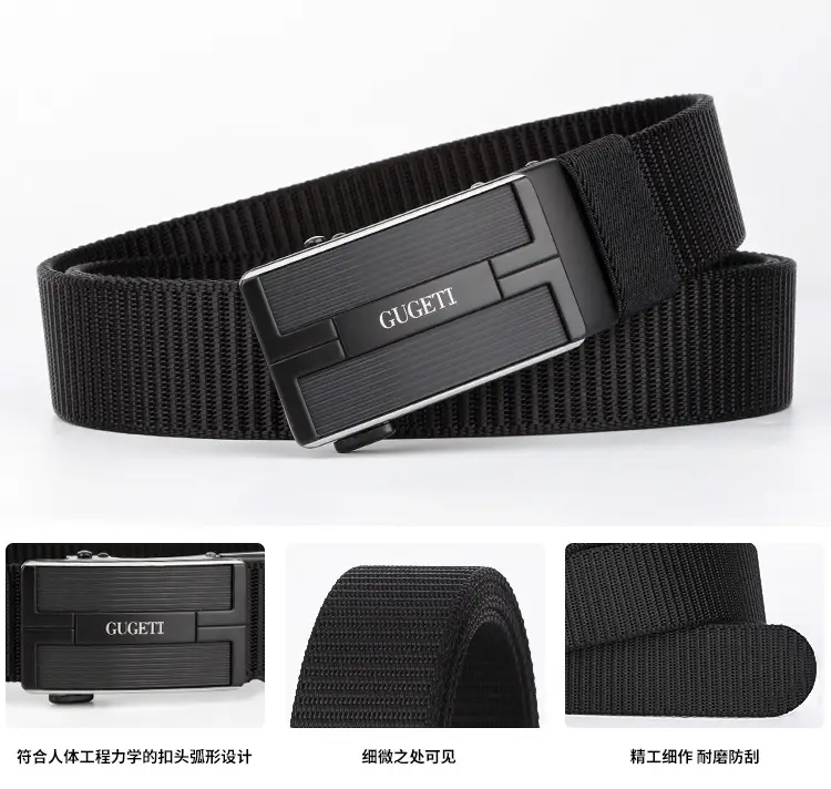 Men's Black Scratch-Resistant Leather Belt β feature 12