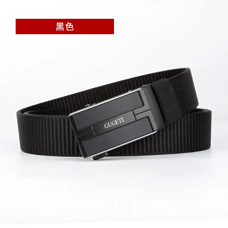 Men's Black Scratch-Resistant Leather Belt