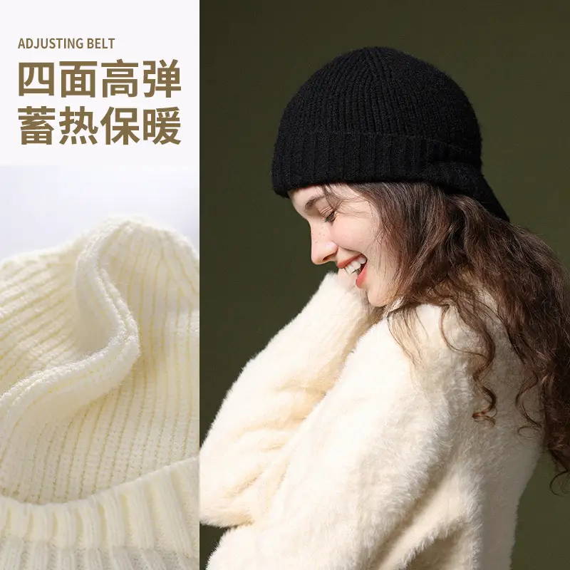 Women Knitted Wool Beanie with Warm Ear Protection