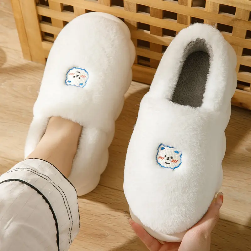 New Winter Couple's Warm Cotton Shoes for Women, Indoor Non-Slip Cute Thick-Soled Closed-Back Cotton Shoes for Men - Image 5