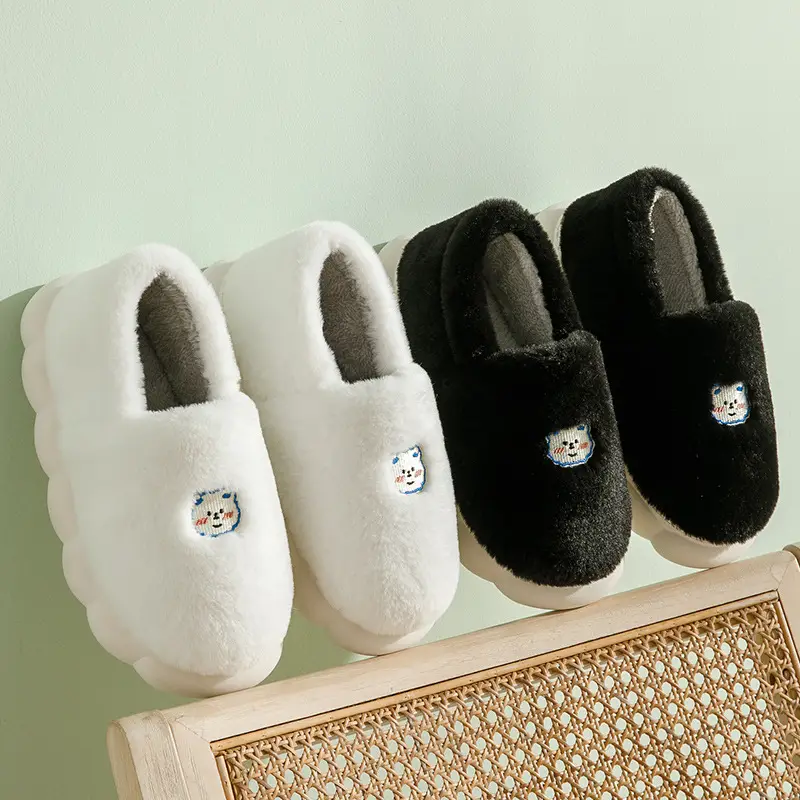 New Winter Couple's Warm Cotton Shoes for Women, Indoor Non-Slip Cute Thick-Soled Closed-Back Cotton Shoes for Men - Image 6