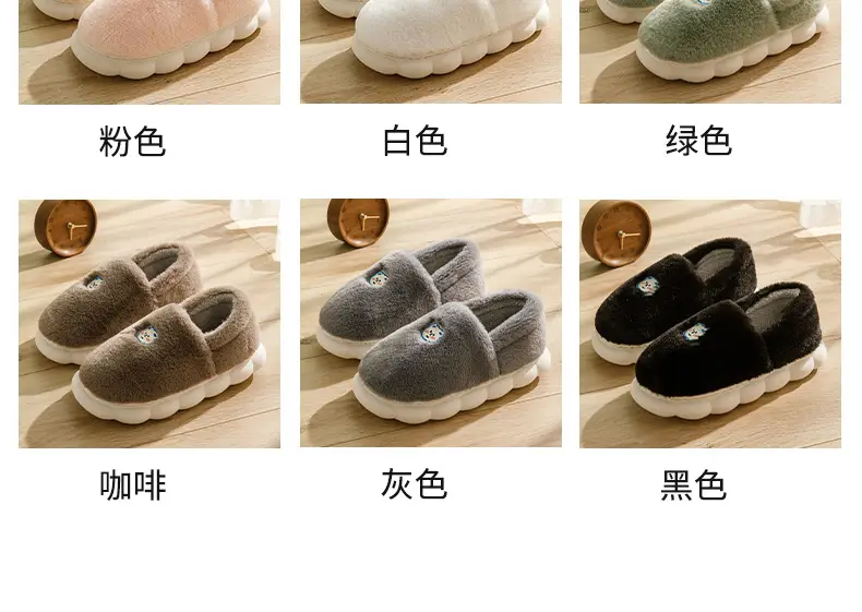 New Winter Couple's Warm Cotton Shoes for Women, Indoor Non-Slip Cute Thick-Soled Closed-Back Cotton Shoes for Men â feature 12