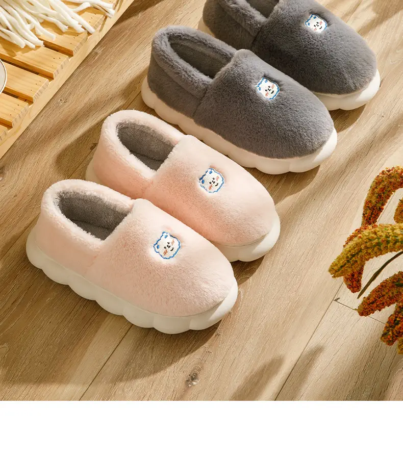 New Winter Couple's Warm Cotton Shoes for Women, Indoor Non-Slip Cute Thick-Soled Closed-Back Cotton Shoes for Men â feature 18