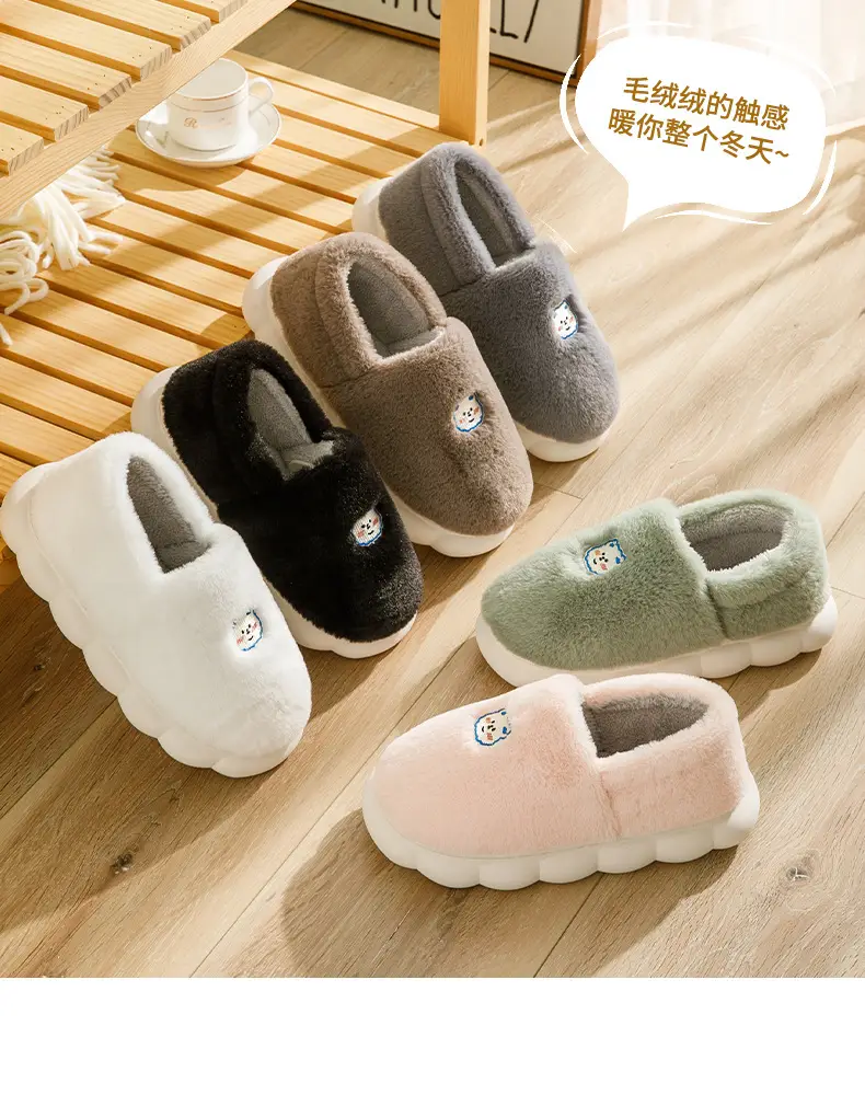 New Winter Couple's Warm Cotton Shoes for Women, Indoor Non-Slip Cute Thick-Soled Closed-Back Cotton Shoes for Men â feature 5