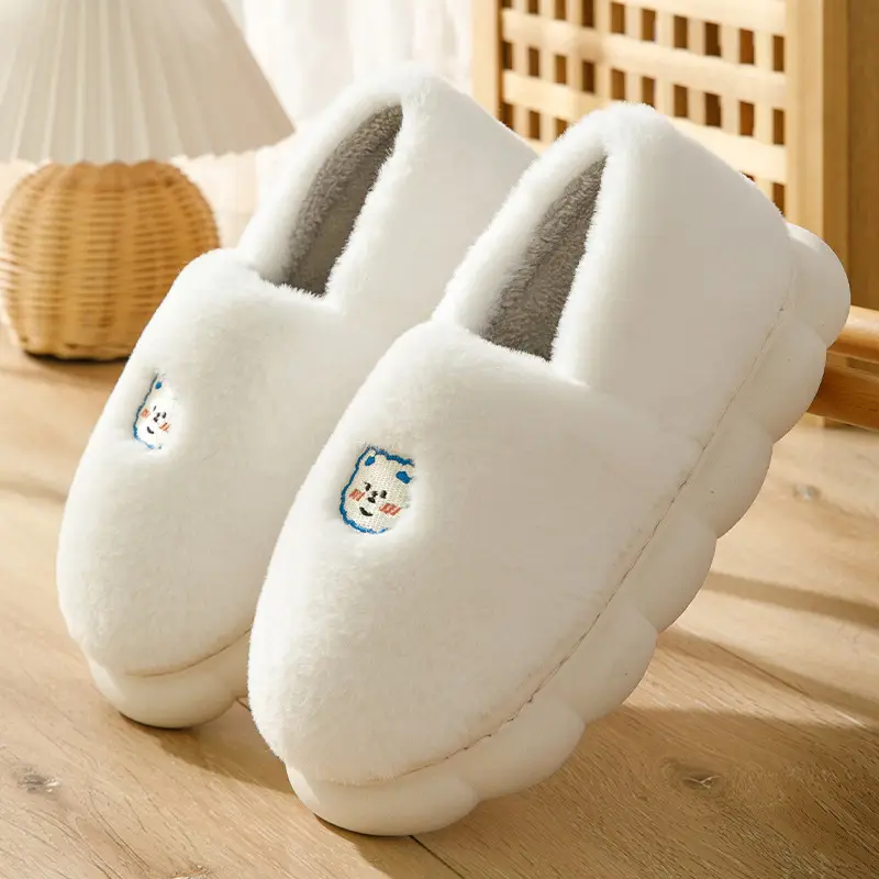 New Winter Couple's Warm Cotton Shoes for Women, Indoor Non-Slip Cute Thick-Soled Closed-Back Cotton Shoes for Men - Image 3