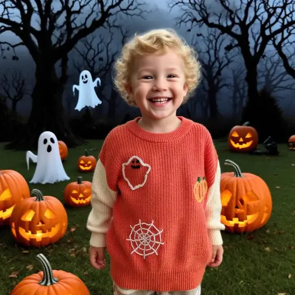 9 Colors Free Shipping Kids Sweater Set Cotton Long Sleeve — feature 1