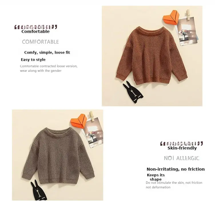 9 Colors Free Shipping Kids Sweater Set Cotton Long Sleeve — feature 25