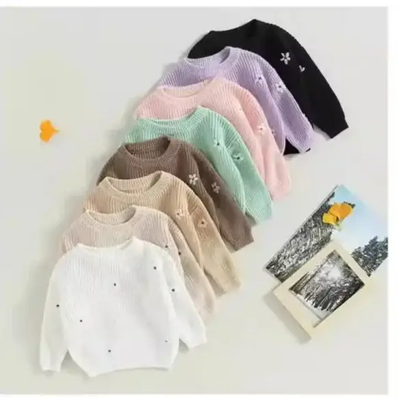 9 Colors Free Shipping Kids Sweater Set Cotton Long Sleeve — feature 3
