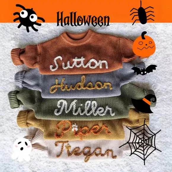 9 Colors Free Shipping Kids Sweater Set Cotton Long Sleeve — feature 6