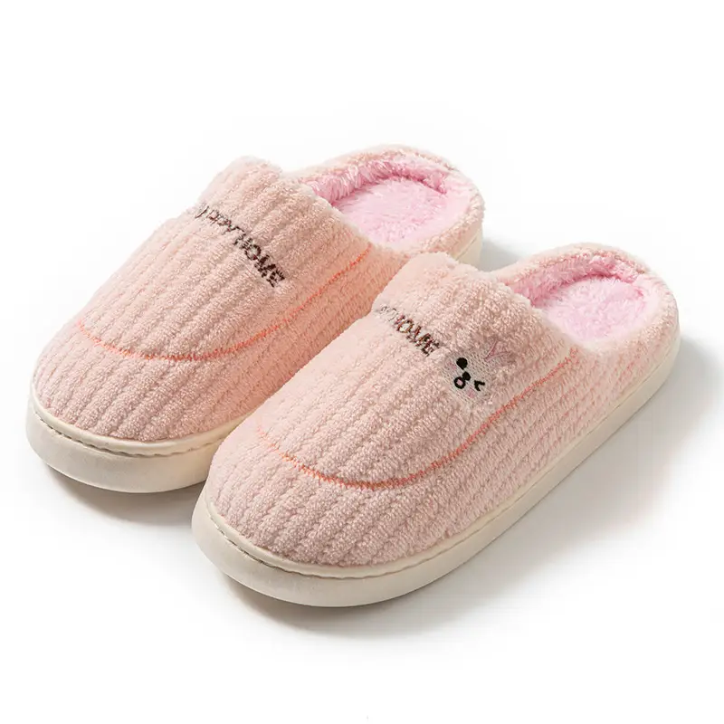 Cotton slippers women's autumn and winter couple home slippers indoor confinement shoes warm cotton shoes non-slip plush cotton slippers men's winter