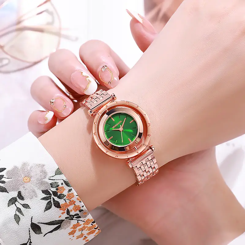 Elegant Rose Gold Women's Watch with Crystal Dial — feature 2