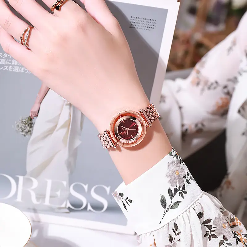 Elegant Rose Gold Women's Watch with Crystal Dial — feature 3