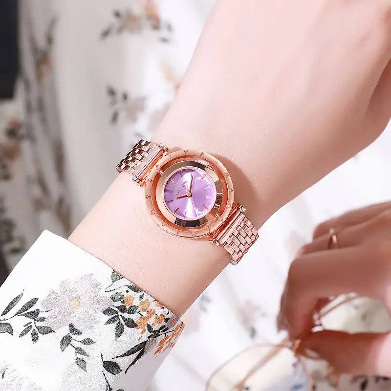 Elegant Rose Gold Women's Watch with Crystal Dial — feature 5