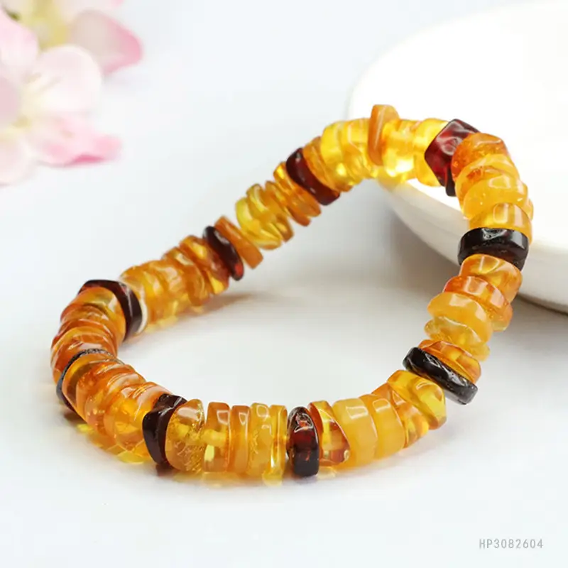 Natural Amber Multi-Gemstone Blood Amber Bracelet - Image 19
