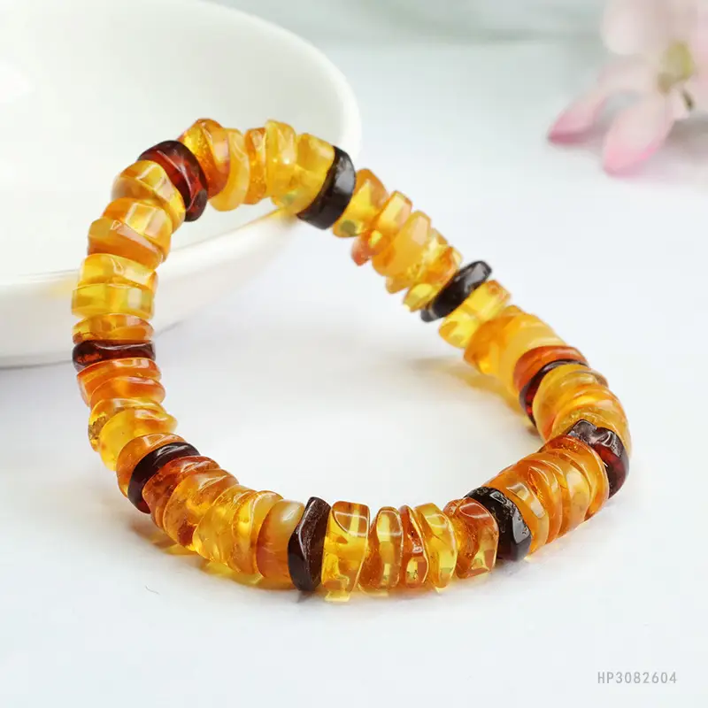Natural Amber Multi-Gemstone Blood Amber Bracelet — feature 8
