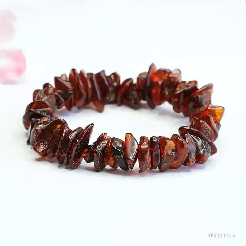 Natural Amber Multi-Gemstone Blood Amber Bracelet - Image 2