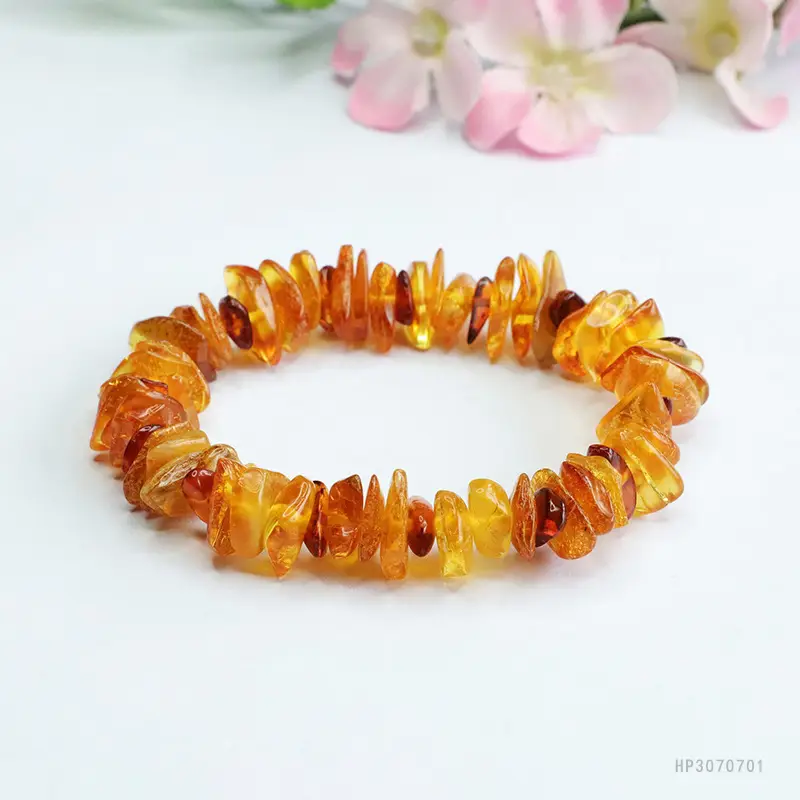 Natural Amber Multi-Gemstone Blood Amber Bracelet - Image 3