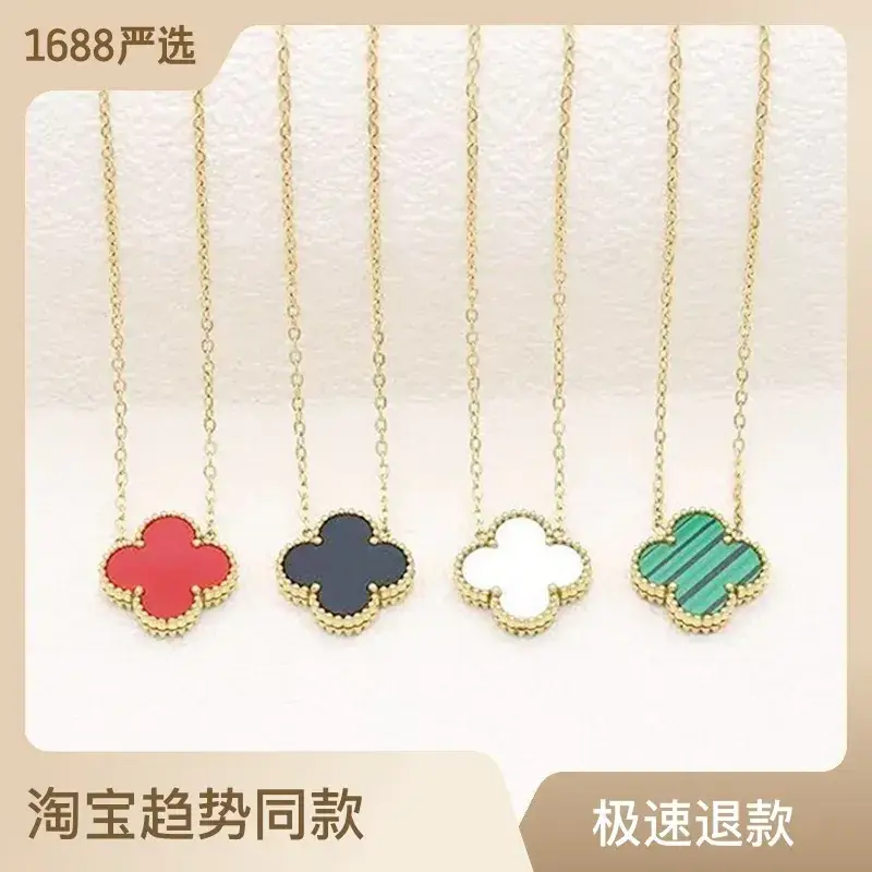 Lucky Clover Necklace for Women Gold Plated - Image 6