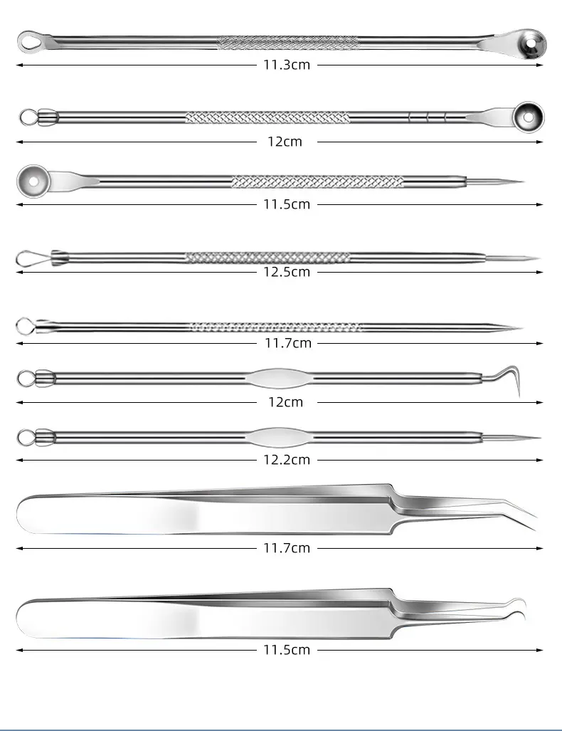 Stainless Steel Acne Clip Needle Set Blackhead Removal Tools — feature 12