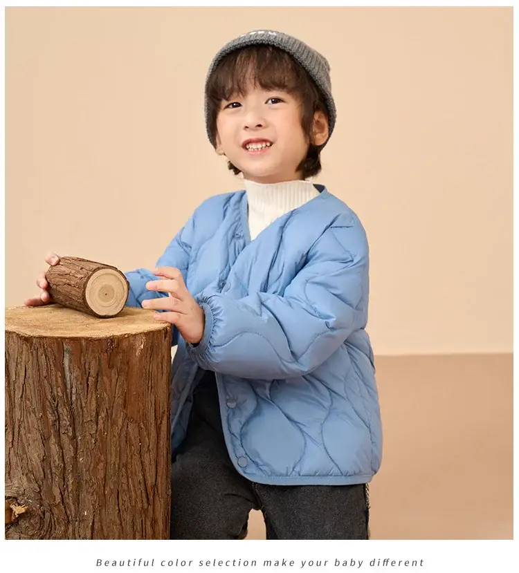 Children's Down Silk Lining Jacket Pink Yellow White Medium — feature 24