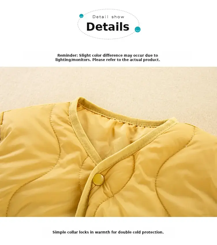 Children's Down Silk Lining Jacket Pink Yellow White Medium — feature 26