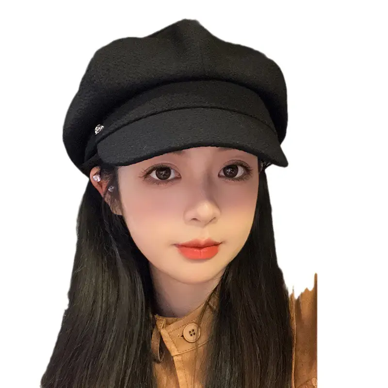 Black Beret Hat for Women Autumn Winter British Style - Image 7