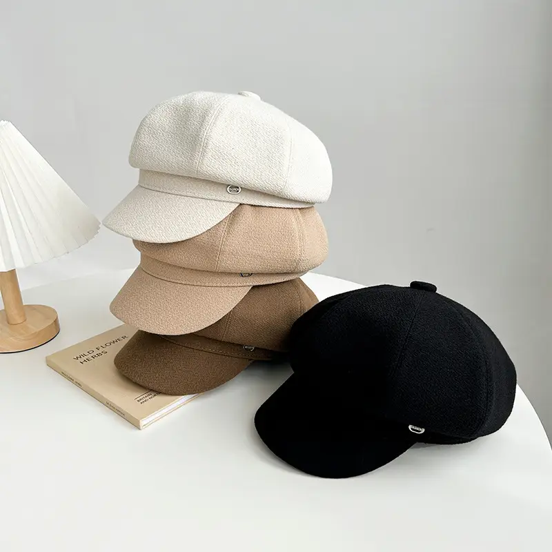 Black Beret Hat for Women Autumn Winter British Style — feature 21