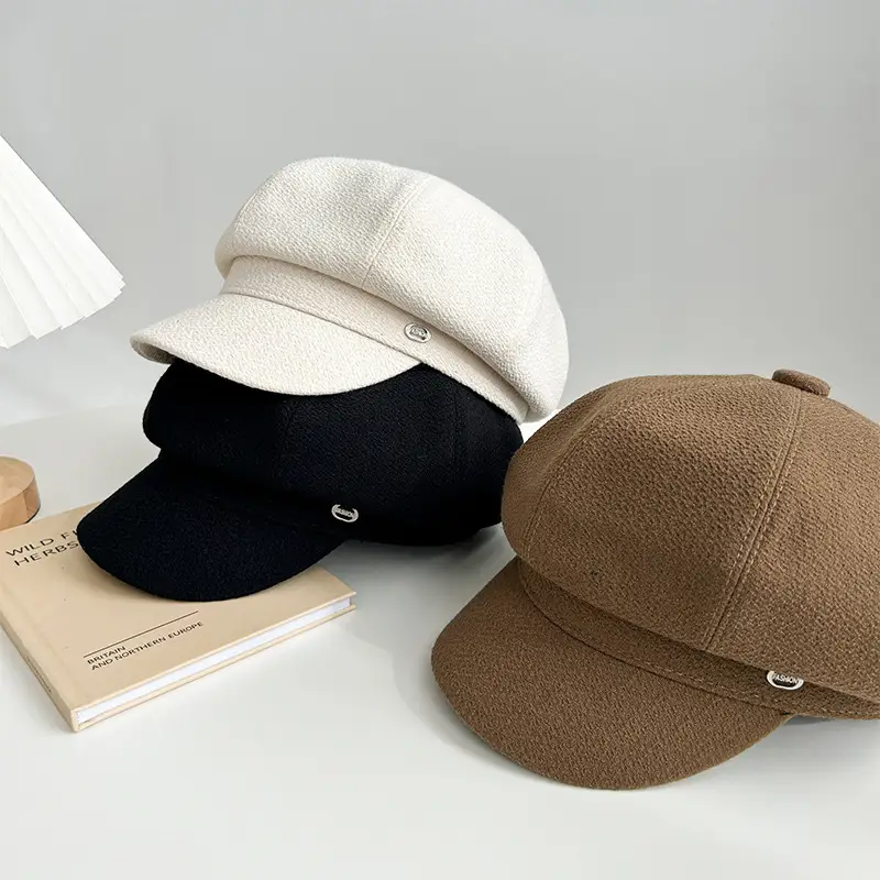 Black Beret Hat for Women Autumn Winter British Style — feature 23