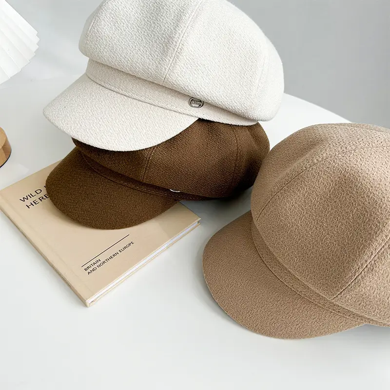 Black Beret Hat for Women Autumn Winter British Style — feature 24