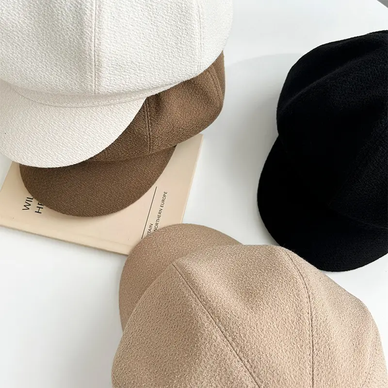 Black Beret Hat for Women Autumn Winter British Style — feature 25