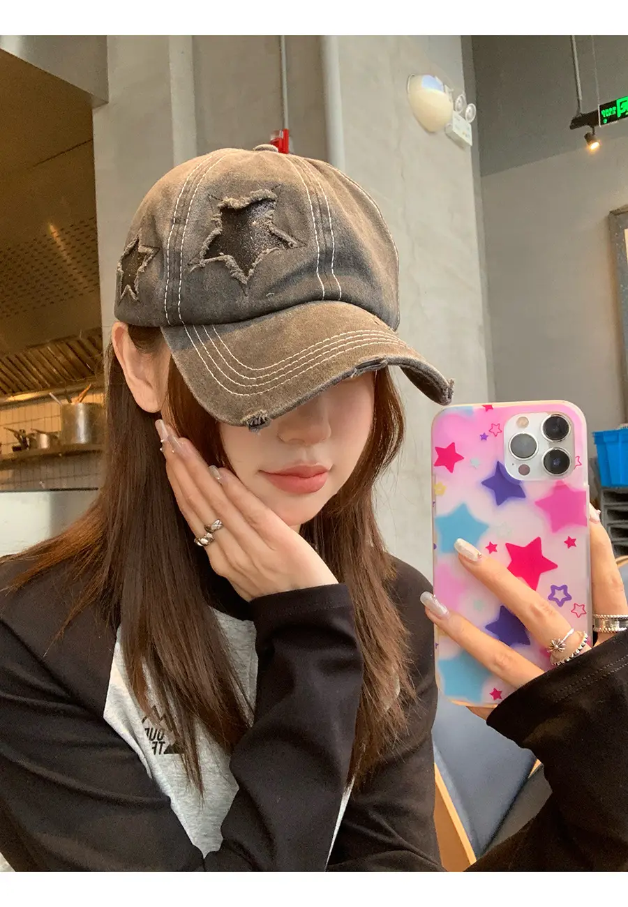 Pink Star-Embroidered Women's Baseball Cap with Headphones — feature 6