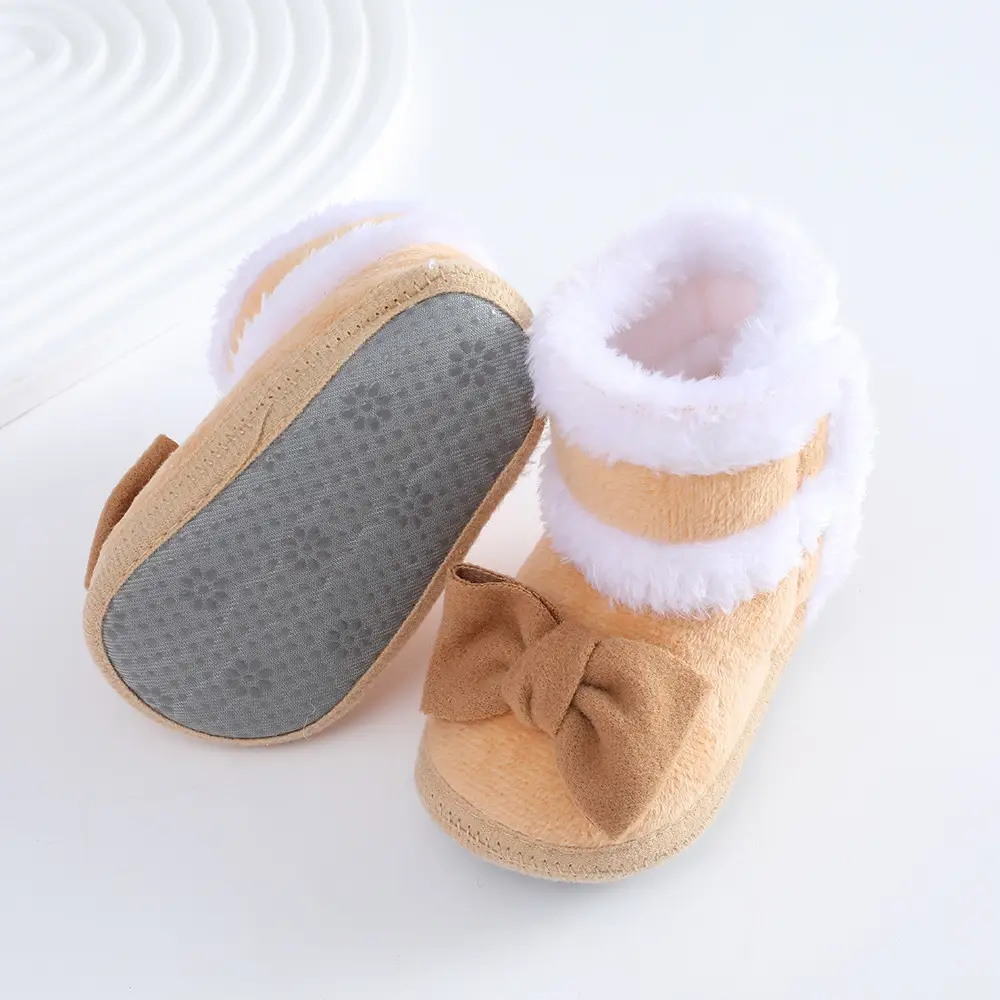 2023 New newborn baby shoes soft bottom baby shoes 4-6-8-10month autumn winter fleece-lined toddler shoes princess shoes - Image 7